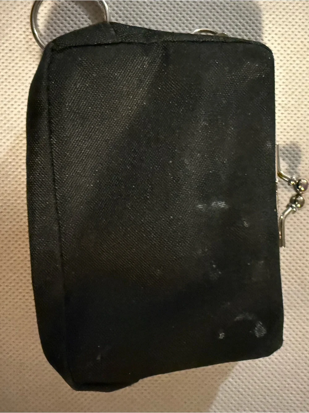 Black Women's Coin Pouch Keychain Wallet - Compact Everyday Accessory